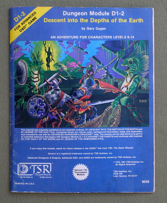 Image for Descent into the Depths of the Earth (Advanced Dungeons and Dragons Module D1-2)