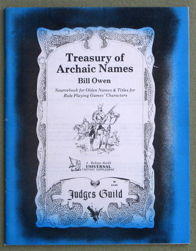 Image for Treasury of Archaic Names, Volume 1