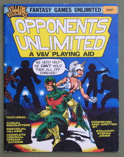 Image for Opponents Unlimited: A Villains & Vigilantes Playing Aid - PLAY COPY