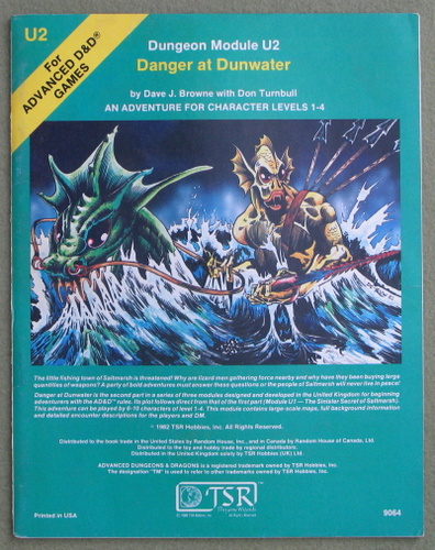 Image for Danger at Dunwater (Advanced Dungeons & Dragons Module U2)
