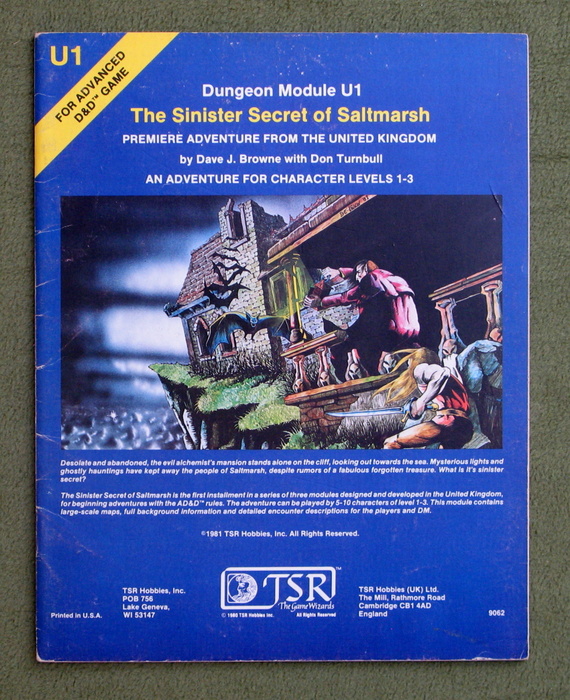 Image for The Sinister Secret of Saltmarsh (Advanced Dungeons & Dragons Module U1)