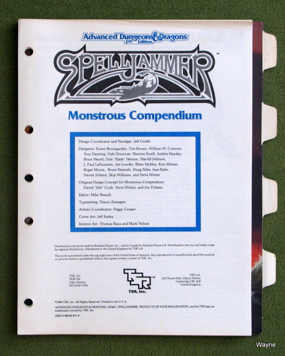 Image for Monstrous Compendium Appendix (Advanced Dungeons & Dragons/Spelljammer Accessory MC7) - NO FOLDER