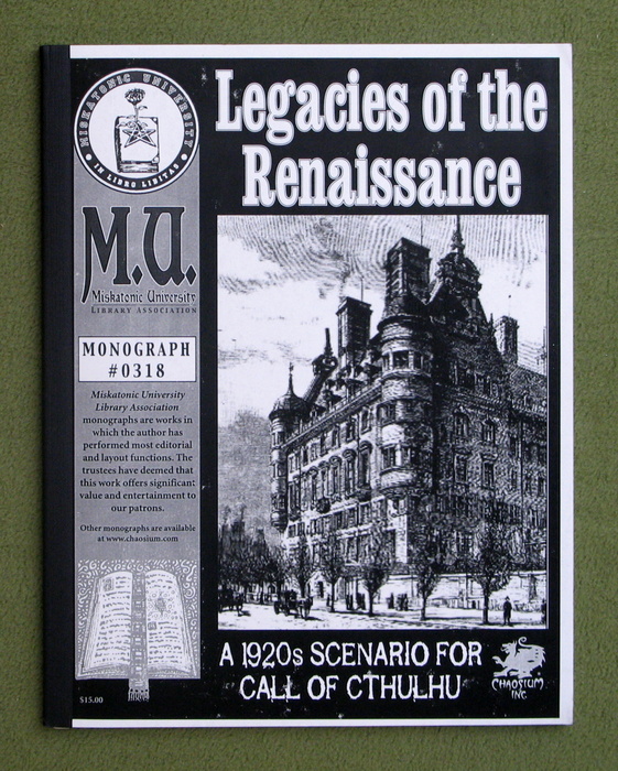 Image for Legacies of the Renaissance: A 1920s Scenario for Call of Cthulhu (Call of Cthulhu Monograph #0318)