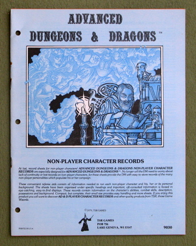 Image for Non-Player Character Records (Advanced Dungeons & Dragons) - 1ST PRINT