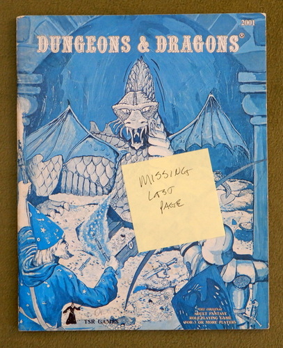 Image for Dungeons & Dragons (Classic Blue Book) - MISSING LAST PAGE