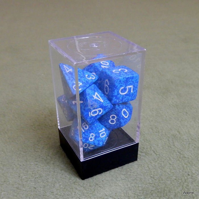 Image for Chessex Blue & Light Blue Speckled 7 Dice Set