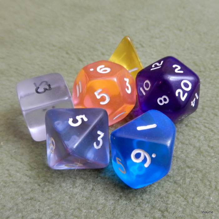 Image for Mixed Color Translucent 6 Dice Set