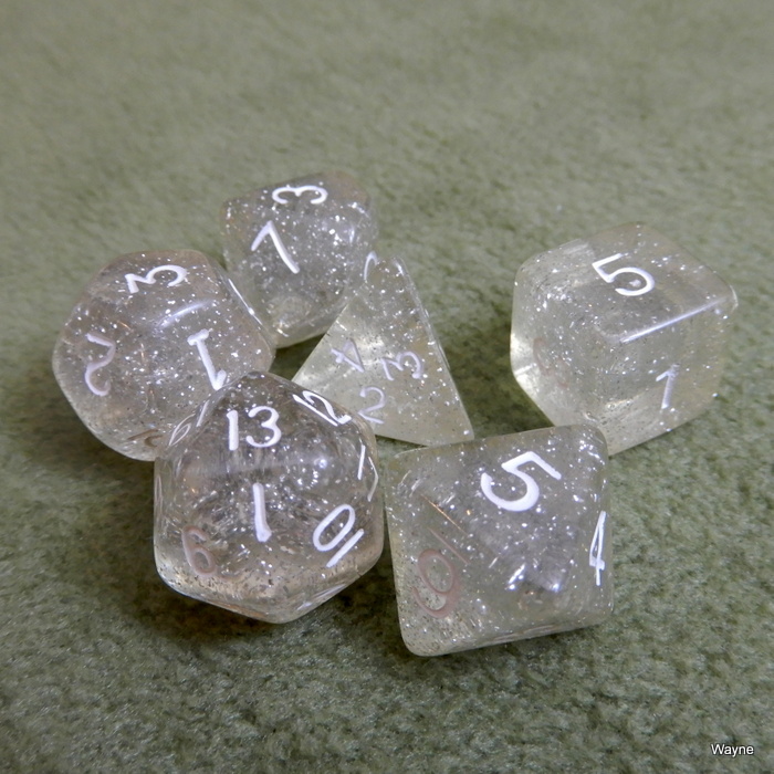 Image for Clear Translucent Glitter 6 Dice Set