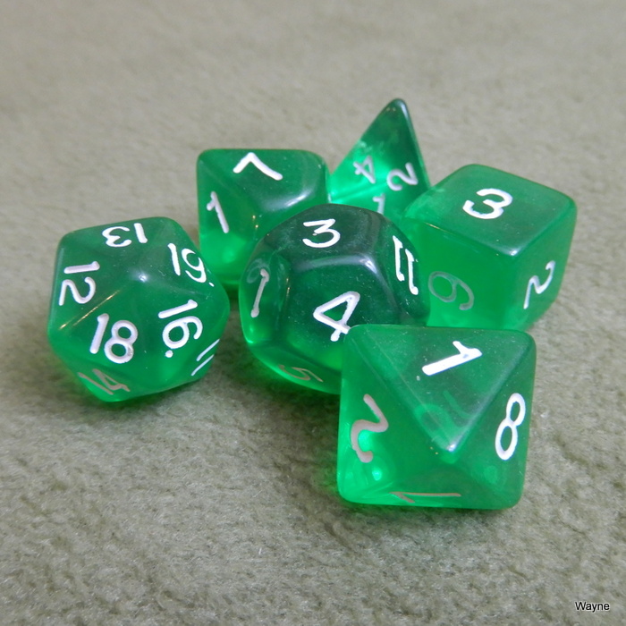Image for Translucent Green 6 Dice Set