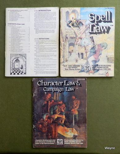 Image for Rolemaster Play Set: Arms Claw Law, Spell Law, Character Campaign Law