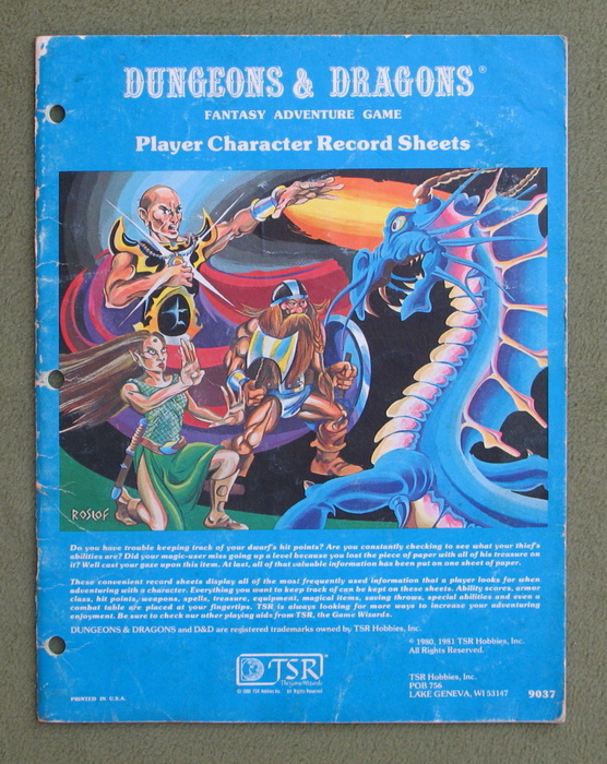 Image for Player Character Record Sheets (Dungeons & Dragons) - PLAY COPY