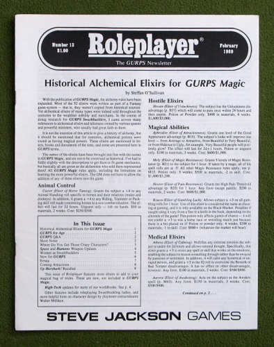 Image for Roleplayer, Number 13: The GURPS Newsletter (Magazine)