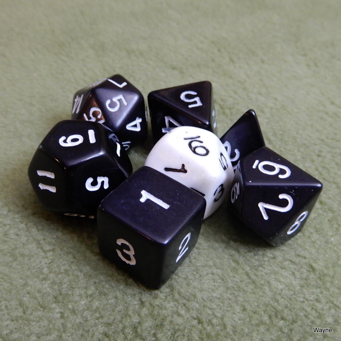 Image for Black White 7 Dice Set