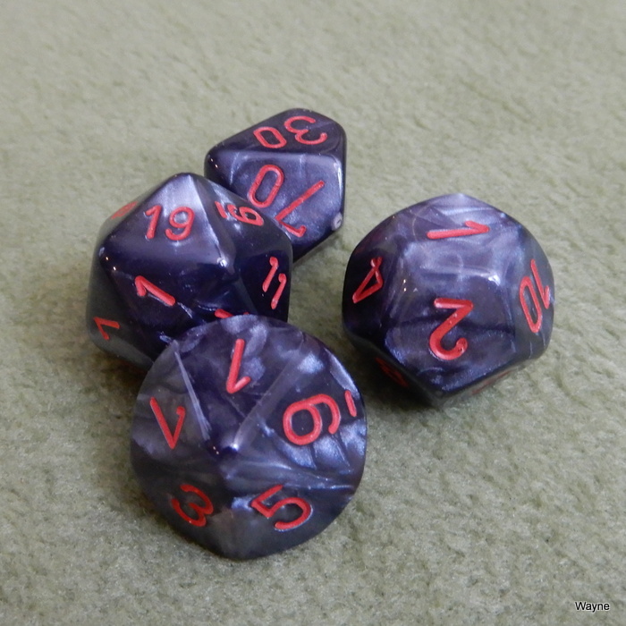 Image for Black Marble - Red Numbered 4 Dice Set