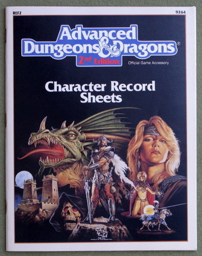 Image for Character Record Sheets (Advanced Dungeons & Dragons, 2nd Edition Accessory REF2) - PLAY COPY