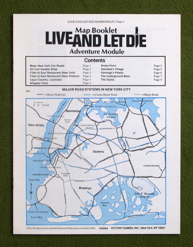 Image for MAP BOOKLET: Live and Let Die (James Bond 007 RPG)