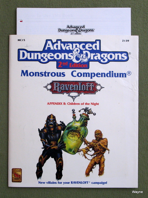 Image for Ravenloft Monstrous Compendium Appendix II: Children of the Night (Advanced Dungeons & Dragons, 2nd Edition) - MISSING DIVIDERS