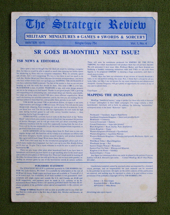 Image for Strategic Review #4: Vol. I No. 4 (Dungeons & Dragons)