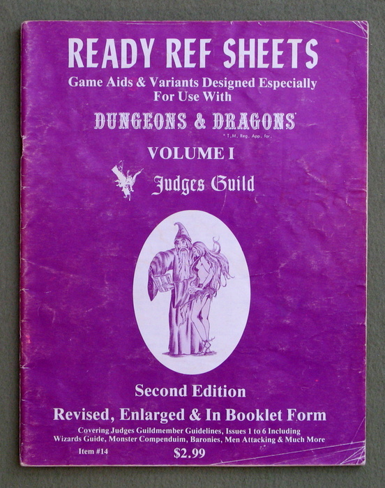 Image for Ready Ref Sheets: Game Aids & Variants Designed Especially For Dungeons & Dragons (Volume 1) - PLAY COPY