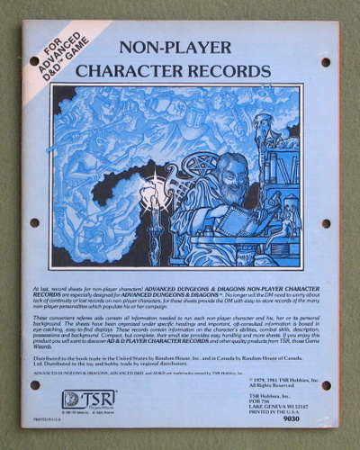 Image for Non-Player Character Records (Advanced Dungeons & Dragons)