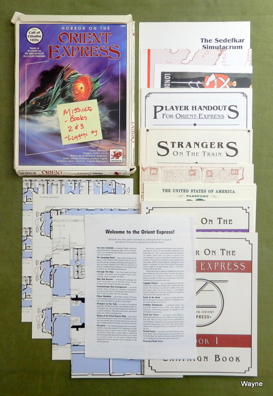 Image for Horror on the Orient Express (Call of Cthulhu) - MISSING BOOKS 2 & 3, LUGGAGE TAG