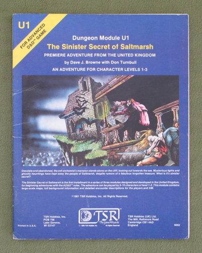 Image for The Sinister Secret of Saltmarsh (AD&D U1) - PLAY COPY