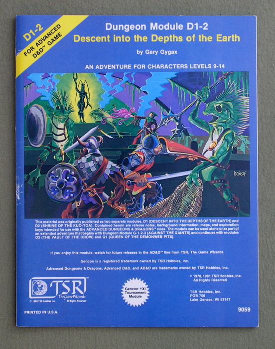 Image for Descent into the Depths of the Earth (Advanced Dungeons and Dragons Module D1-2)