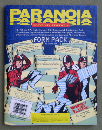 Image for Form Pack (Paranoia, Second Edition)