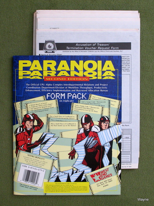 Image for Form Pack (Paranoia, Second Edition)