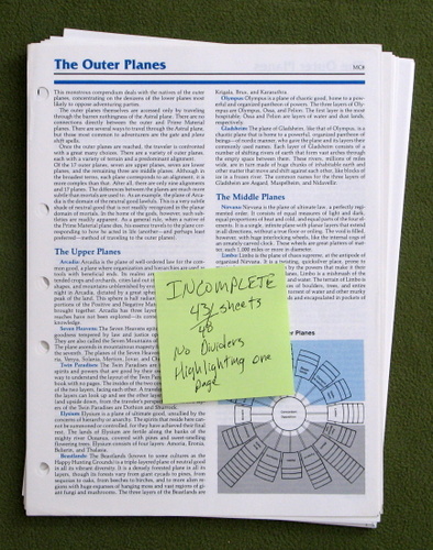 Image for Monstrous Compendium: Outer Planes - INCOMPLETE