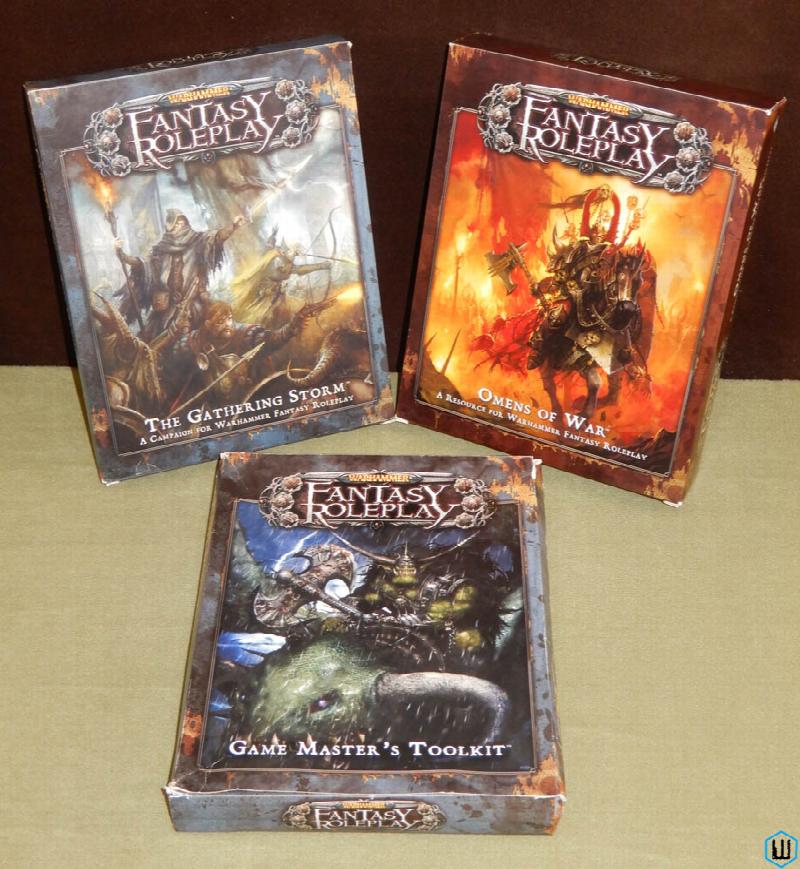 Image for Warhammer Fantasy Roleplay Lot of 3: Omens of War, Gathering Storm, Game Master's Toolkit (Box Set x3)