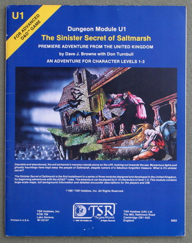 Image for The Sinister Secret of Saltmarsh (Advanced Dungeons & Dragons Module U1)