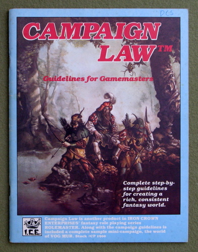 Campaign Law, 1st Edition (Rolemaster) Image for Campaign Law, 1st Edition (Rolemaster)