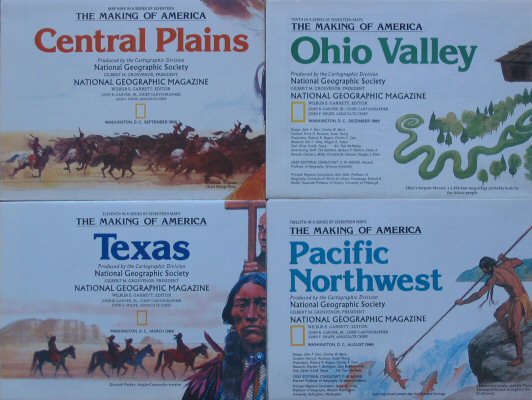 Image for The Making of America #9-12: Central Plains, Ohio Valley, Texas, Pacific Northwest (National Geographic 4 Map Set)