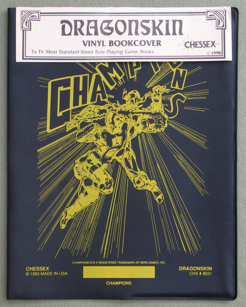 Dragonskin Vinyl Bookcover: Champions (Fits most standard-sized role-playing game books) Image for Dragonskin Vinyl Bookcover: Champions (Fits most standard-sized role-playing game books)